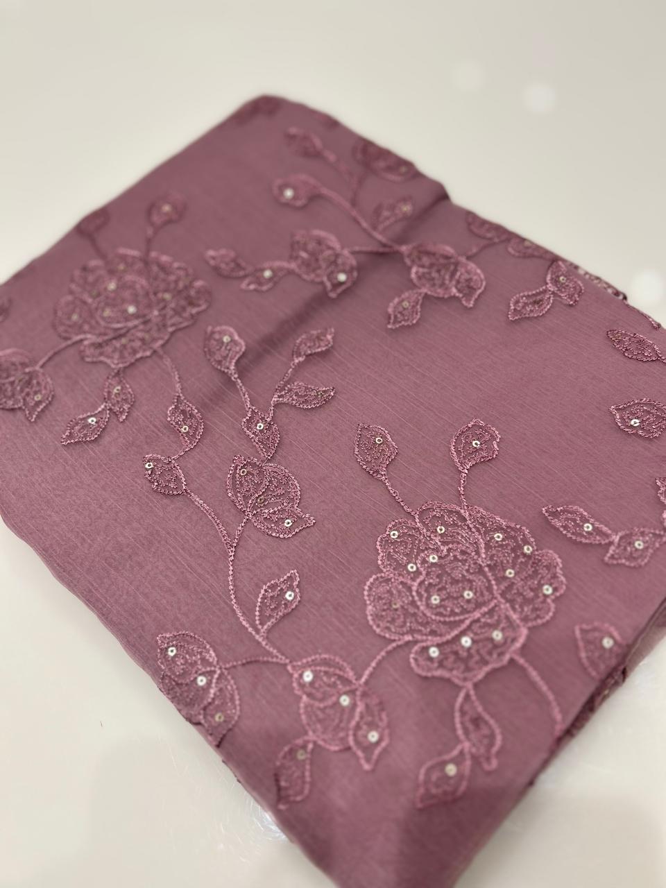 UNSTITCHED SALWAR  SUIT SET -Mauve shade Search code 7779