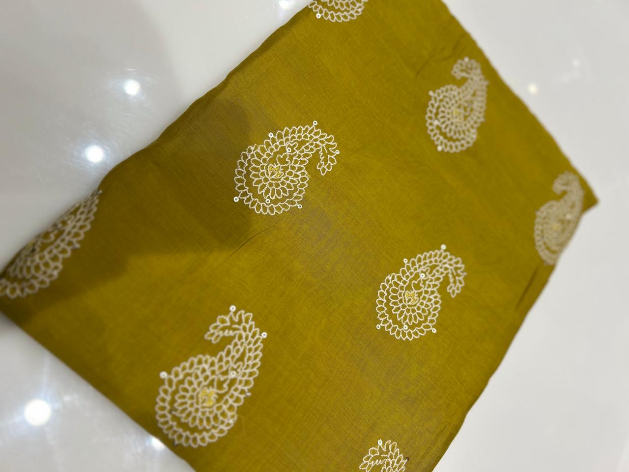 UNSTITCHED SALWAR  SUIT SET -Yellow shade Search code 7796