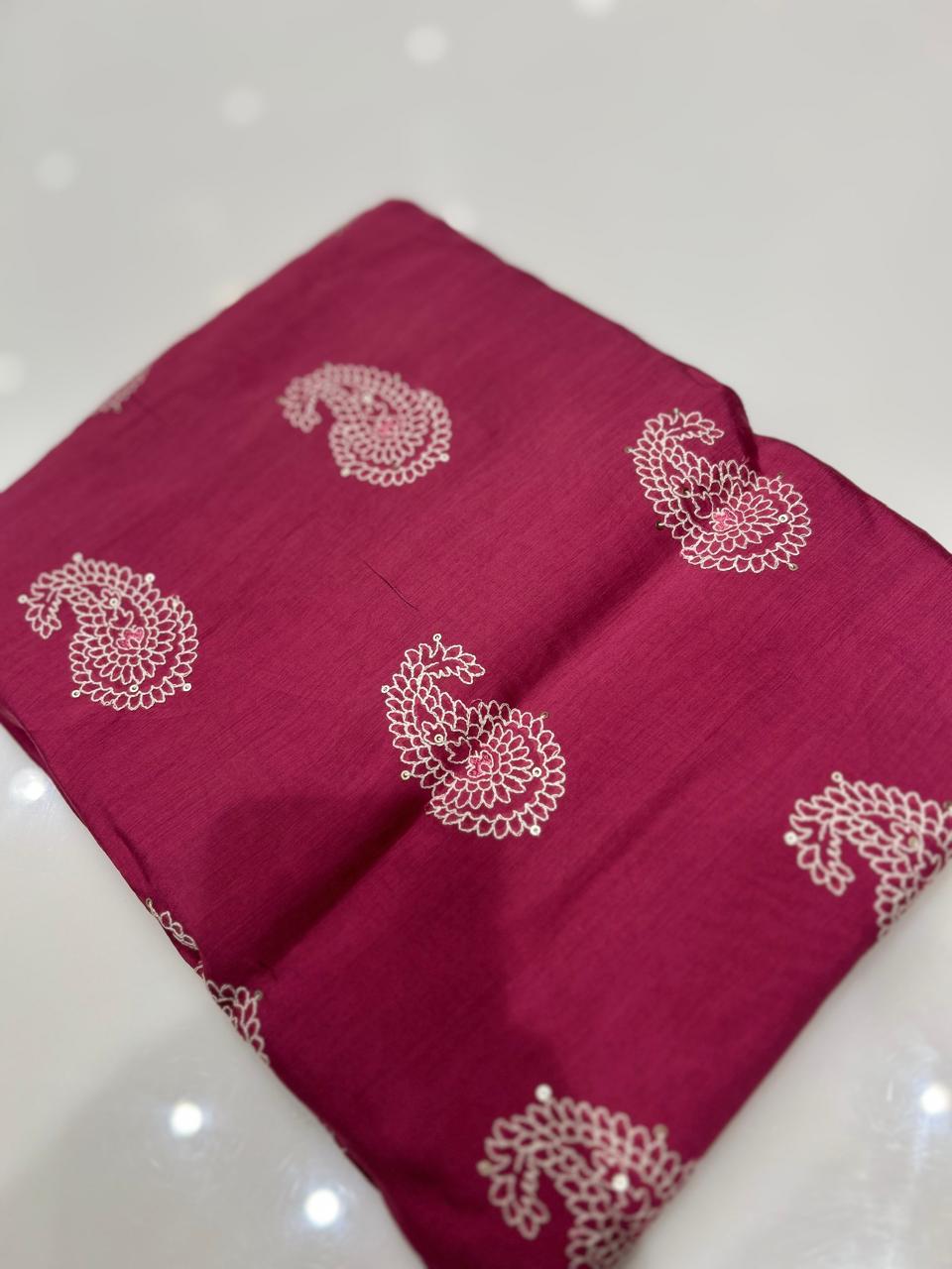 UNSTITCHED SALWAR  SUIT SET - Pink shade Search code 7794