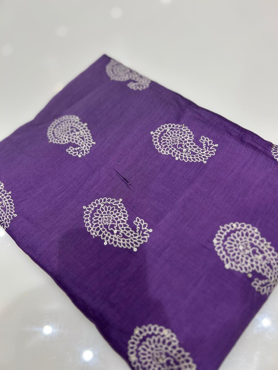 UNSTITCHED SALWAR  SUIT SET - Lavender shade Search code 7793