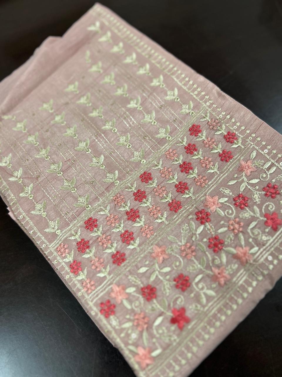 UNSTITCHED SALWAR  SUIT SET -Peach shade Search code 6654