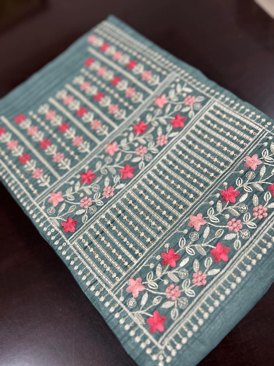 UNSTITCHED SALWAR  SUIT SET -Green shade Search code 6658