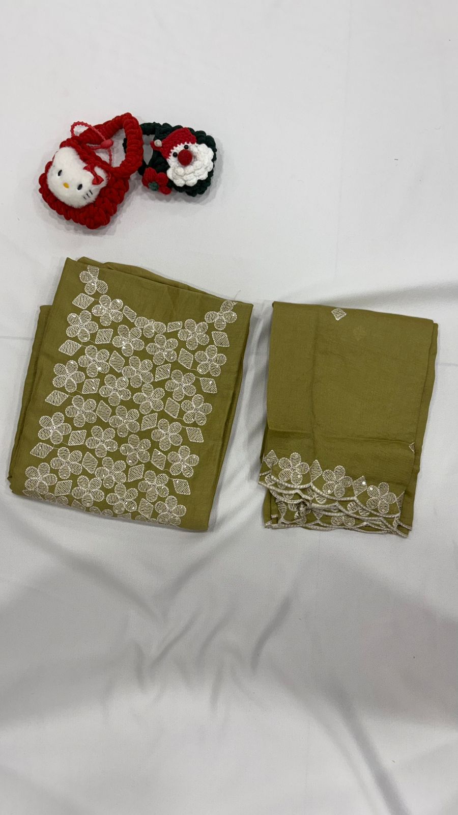 UNSTITCHED SALWAR SUIT SET-light lime shade color Search code 2519