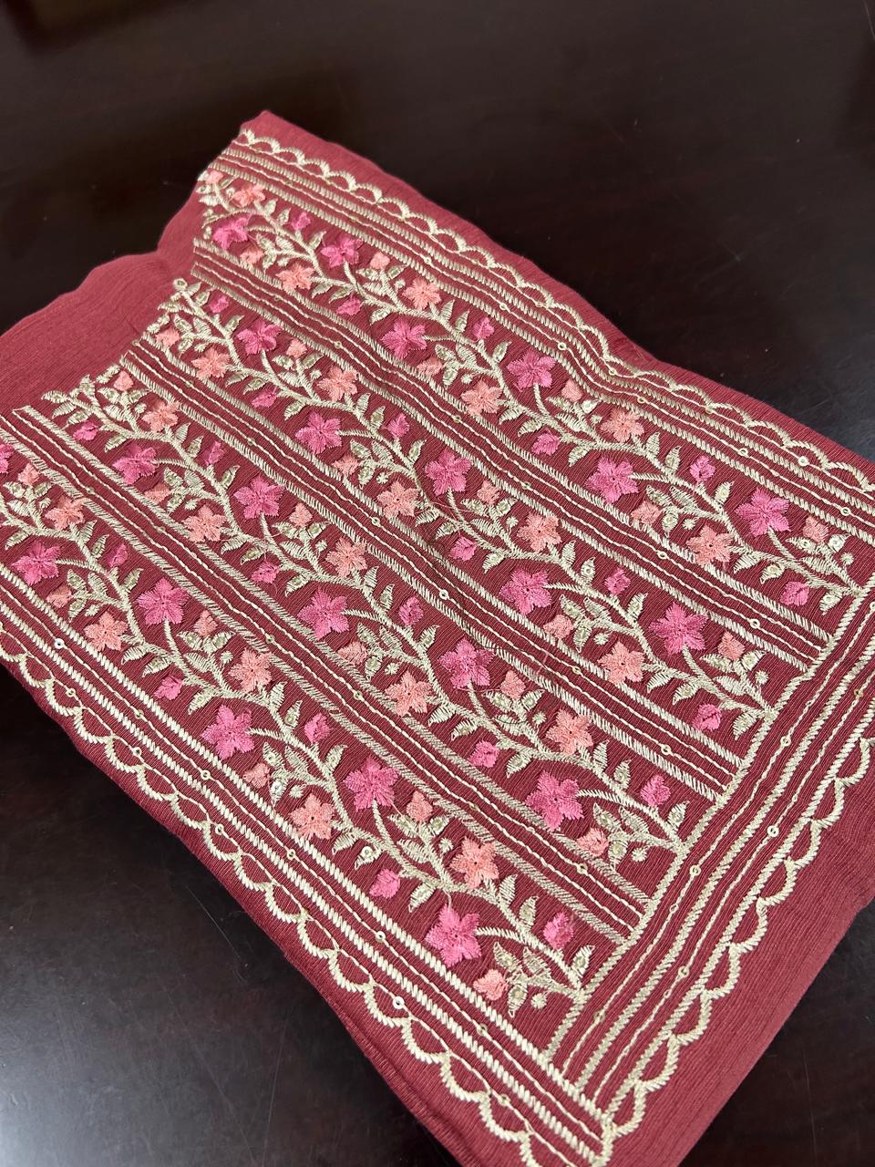 UNSTITCHED SALWAR  SUIT SET -Brick shade Search code 6666