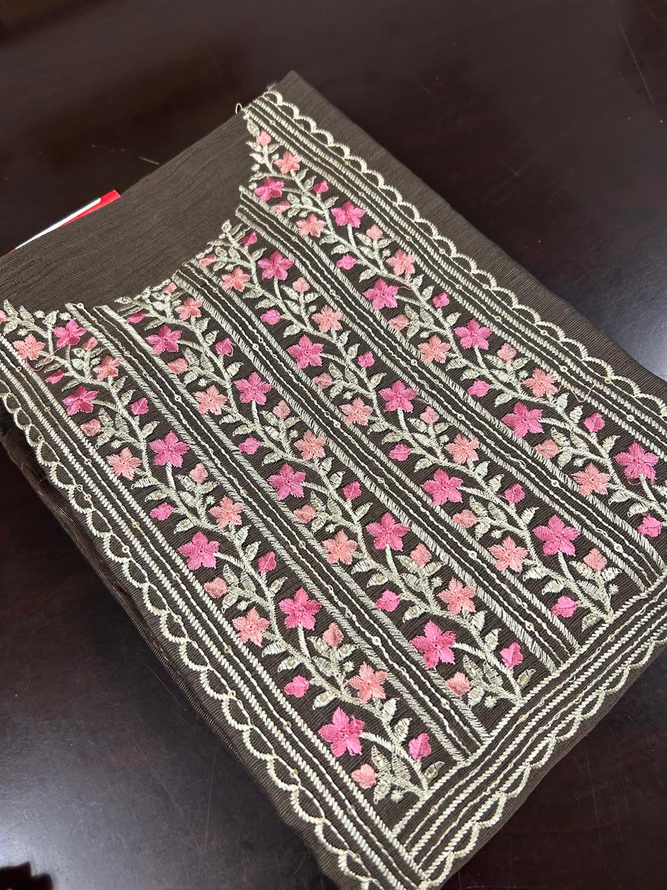 UNSTITCHED SALWAR  SUIT SET -Brown shade Search code 6664