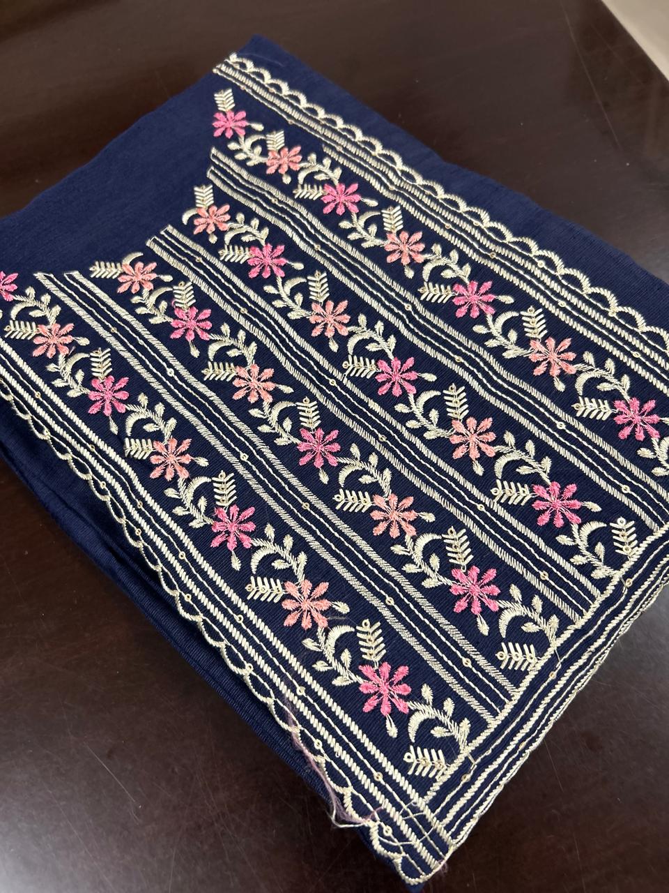 UNSTITCHED SALWAR  SUIT SET -Blue shade Search code 6665