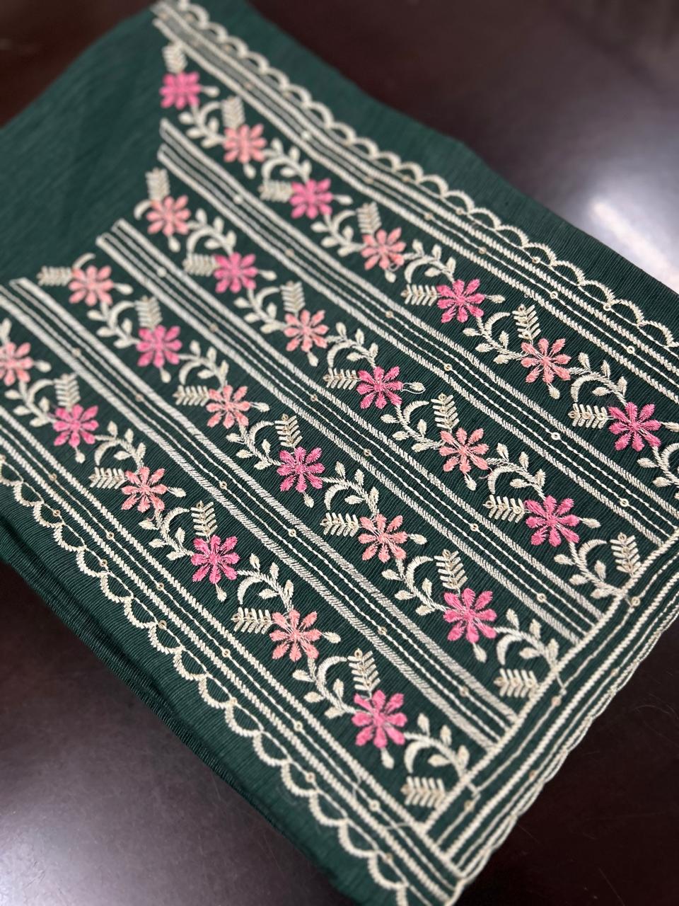 UNSTITCHED SALWAR  SUIT SET -Green shade Search code 6671