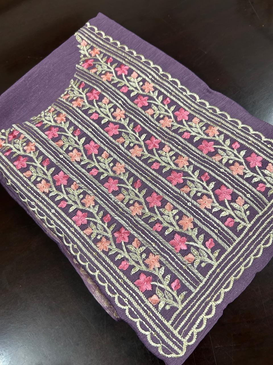 UNSTITCHED SALWAR  SUIT SET -Levander  shade Search code 6669