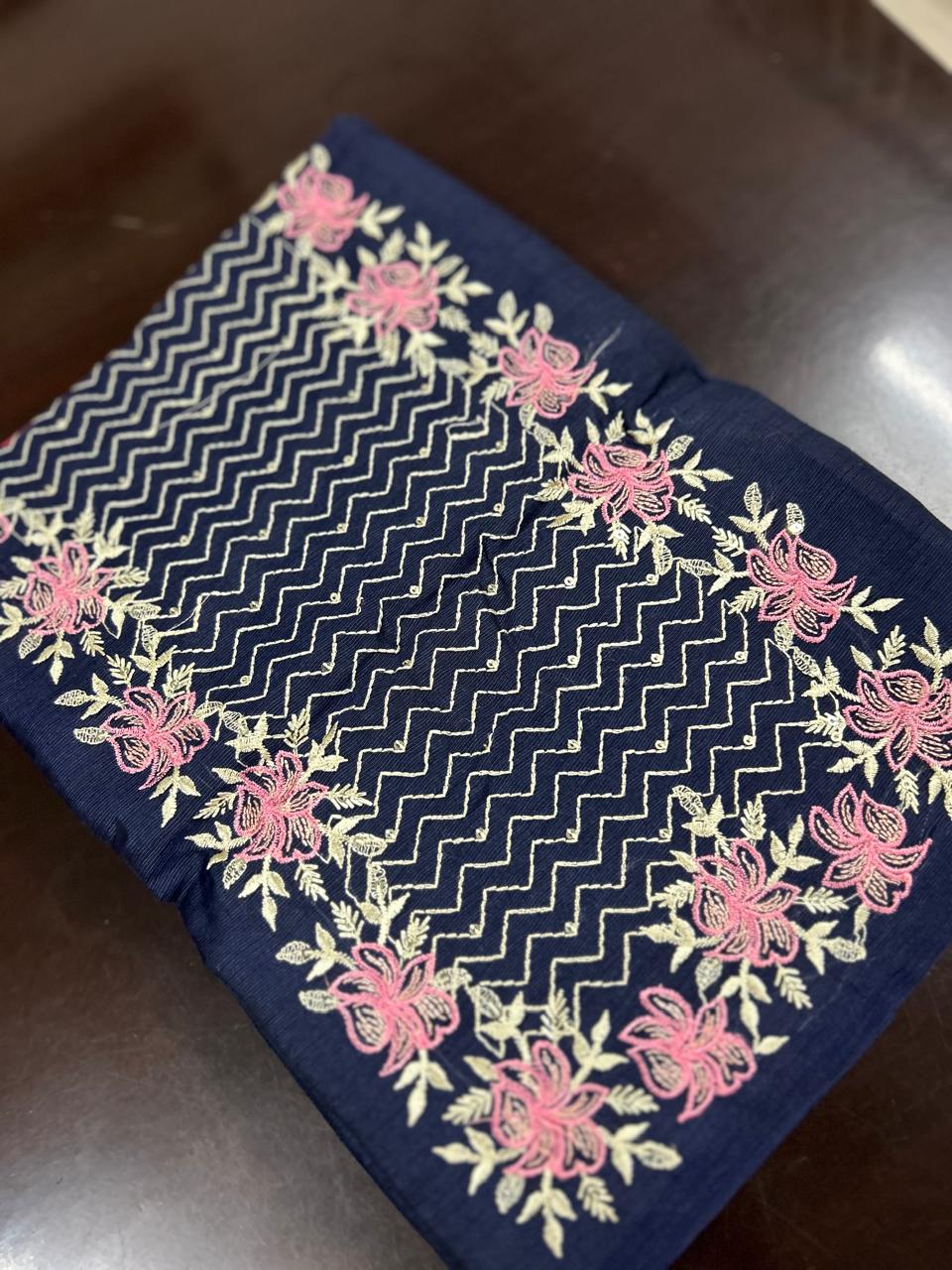 UNSTITCHED SALWAR  SUIT SET -Blue shade Search code 6672