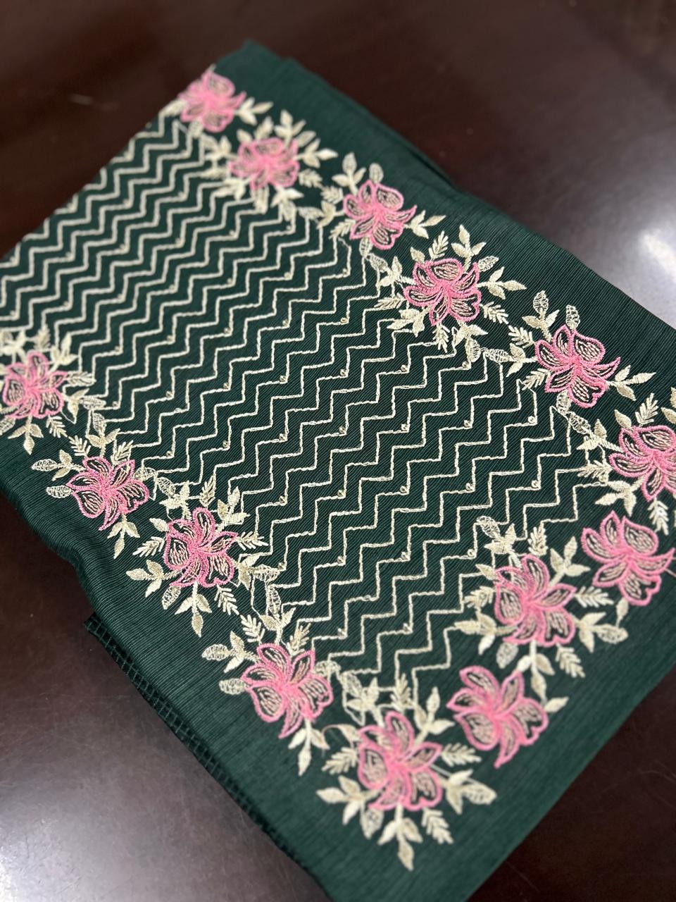 UNSTITCHED SALWAR  SUIT SET -Green shade Search code 6673