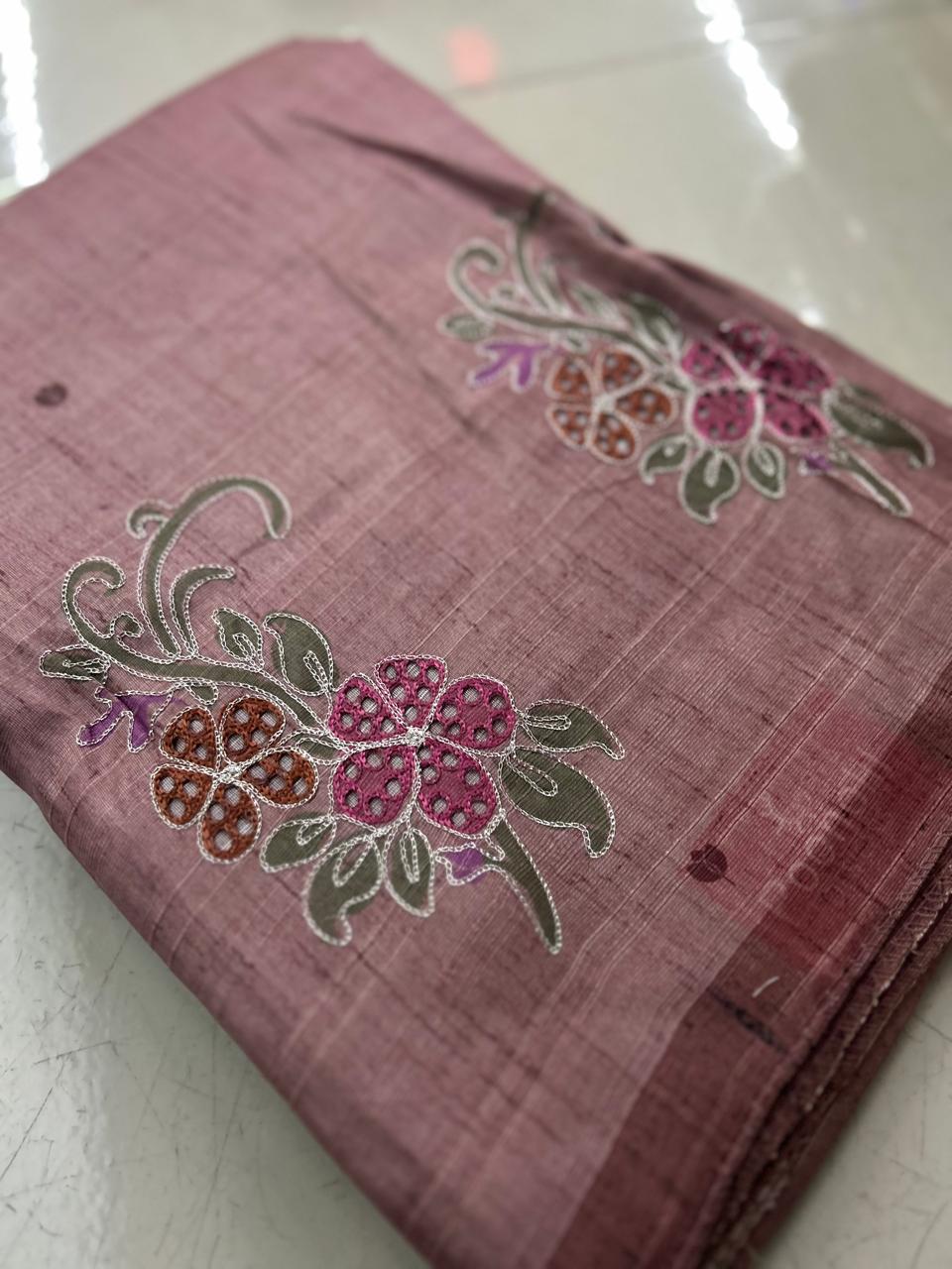 UNSTITCHED SALWAR  SUIT SET -Peach shade Search code 7853