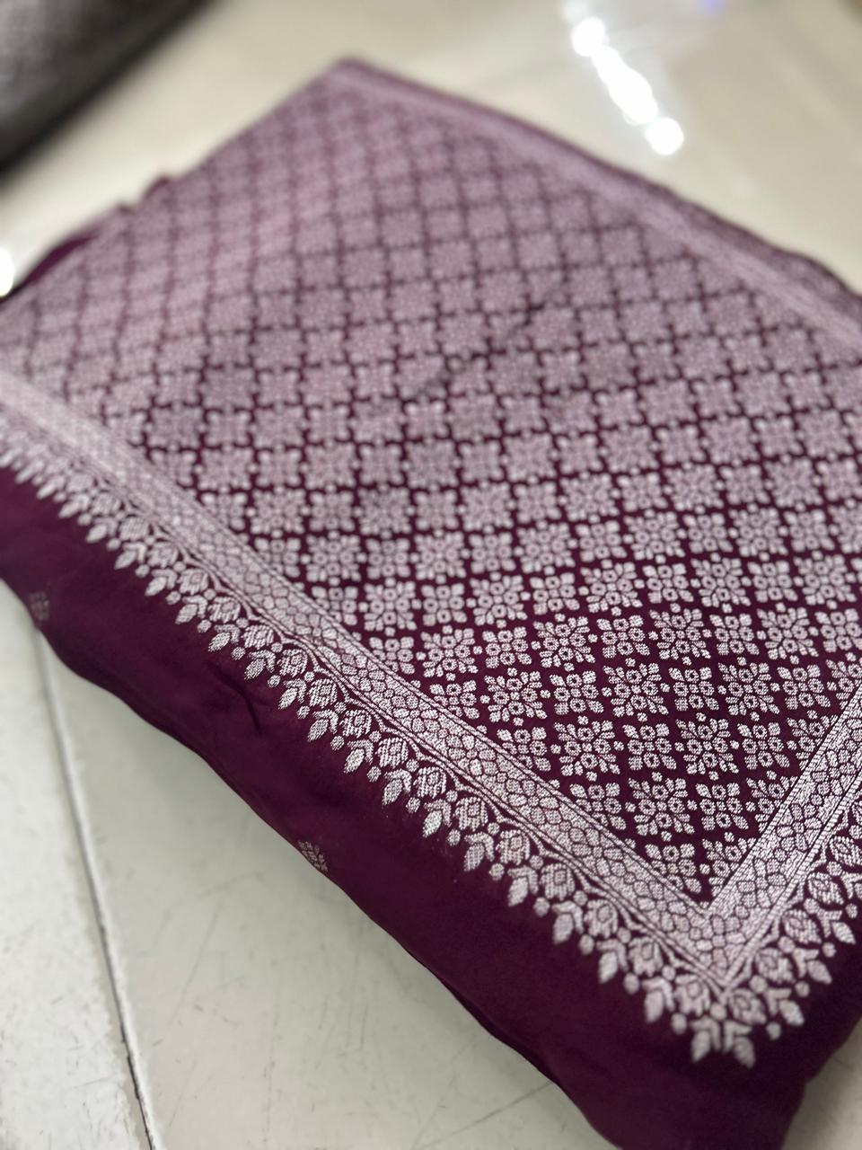 UNSTITCHED SALWAR  SUIT SET -Burgundy shade Search code 7856