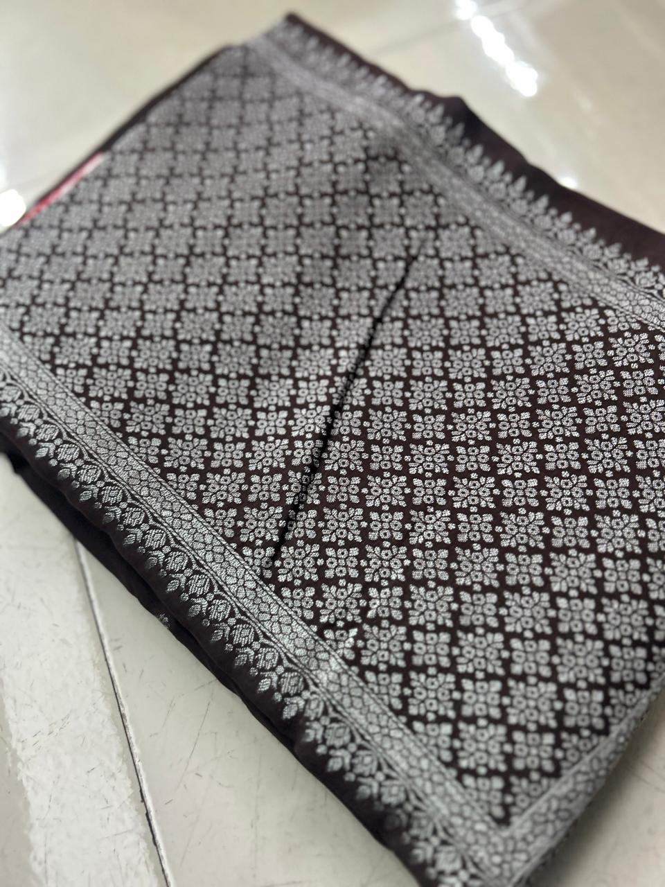 UNSTITCHED SALWAR  SUIT SET -Coffee brown shade Search code 7857