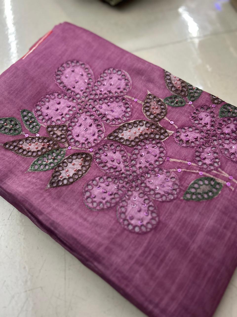 UNSTITCHED SALWAR  SUIT SET -Levander shade Search code 7862