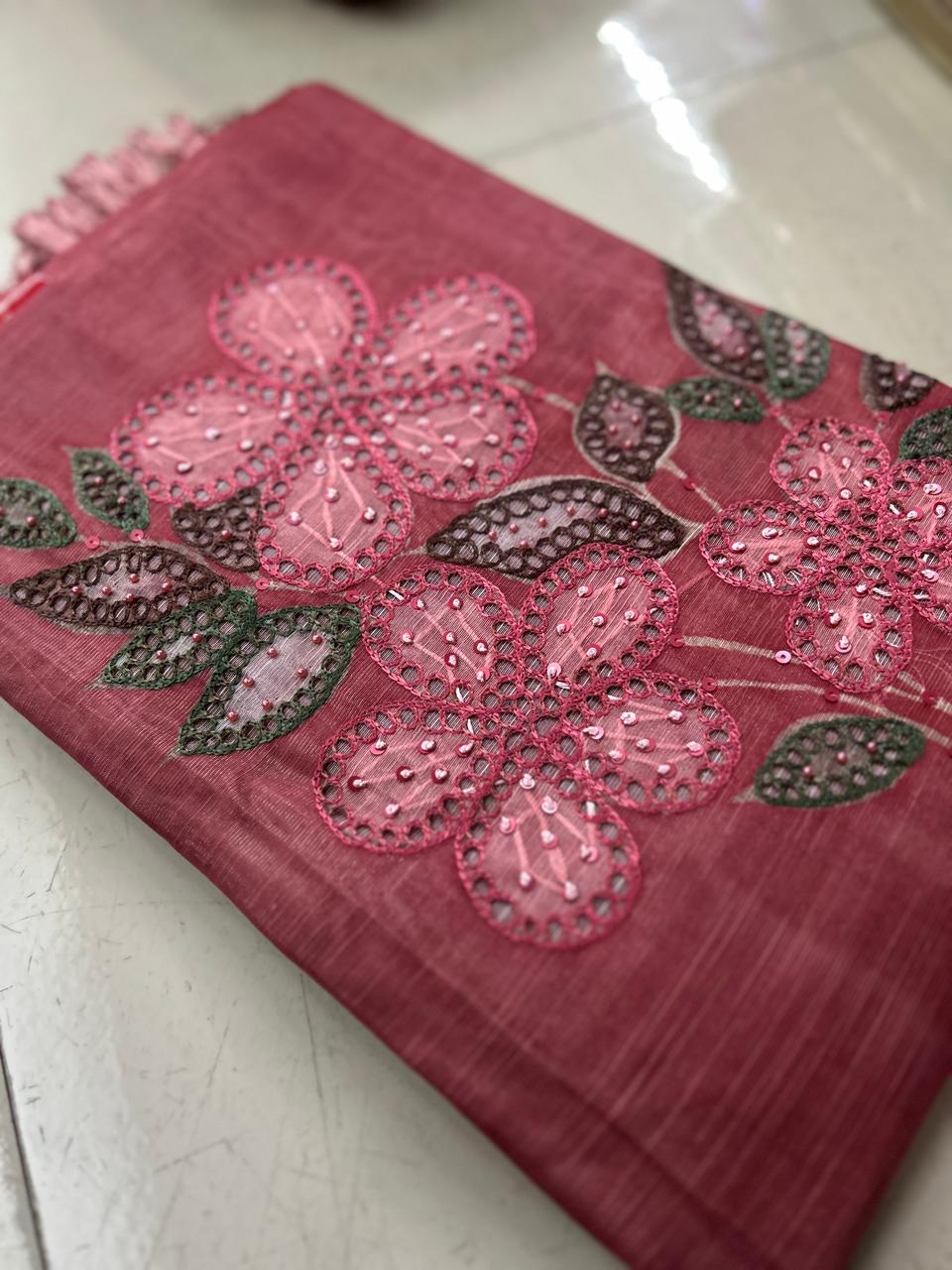 UNSTITCHED SALWAR  SUIT SET -Pink shade Search code 7860