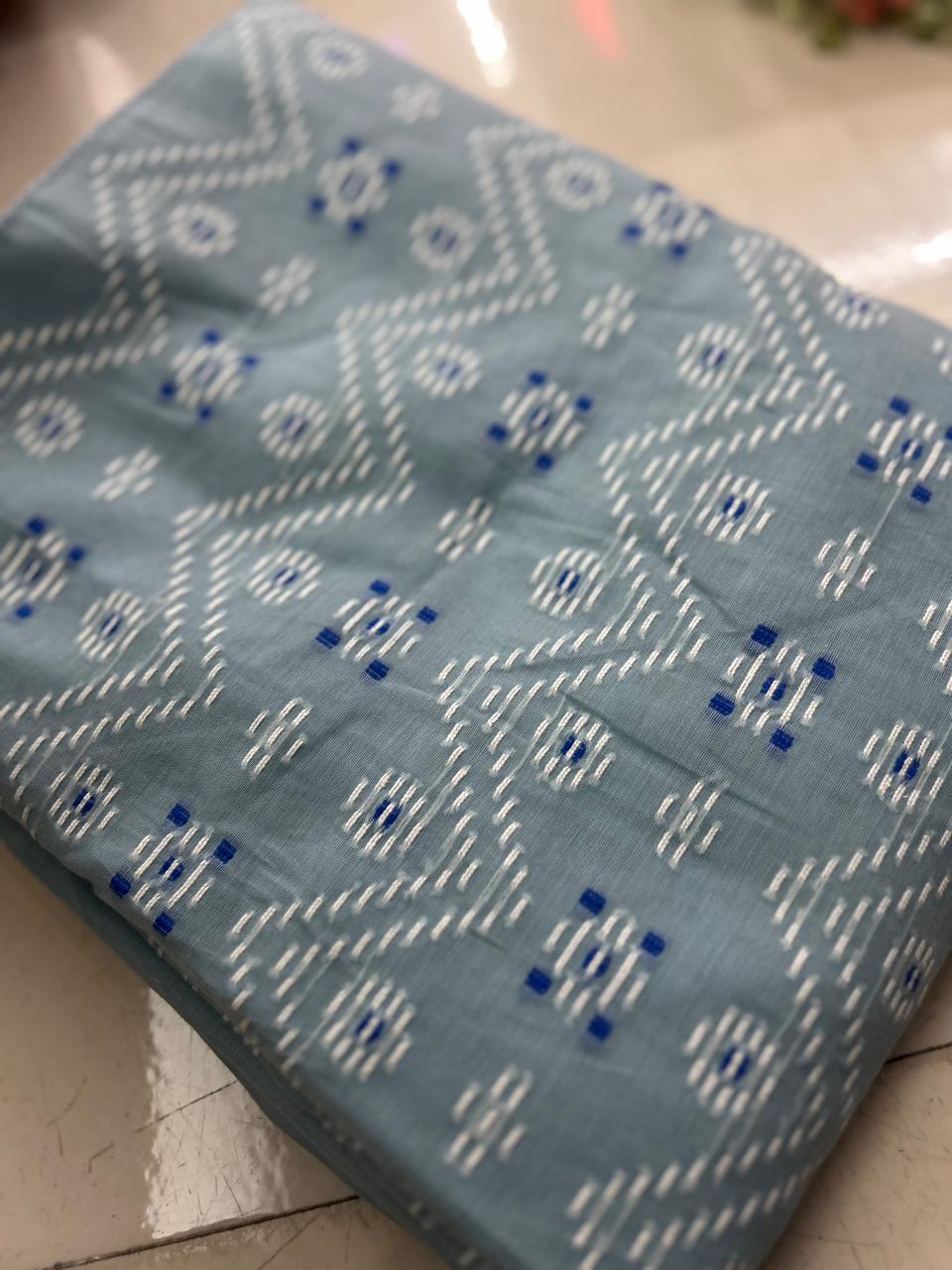 UNSTITCHED SALWAR  SUIT SET -Blue  shade Search code 7881