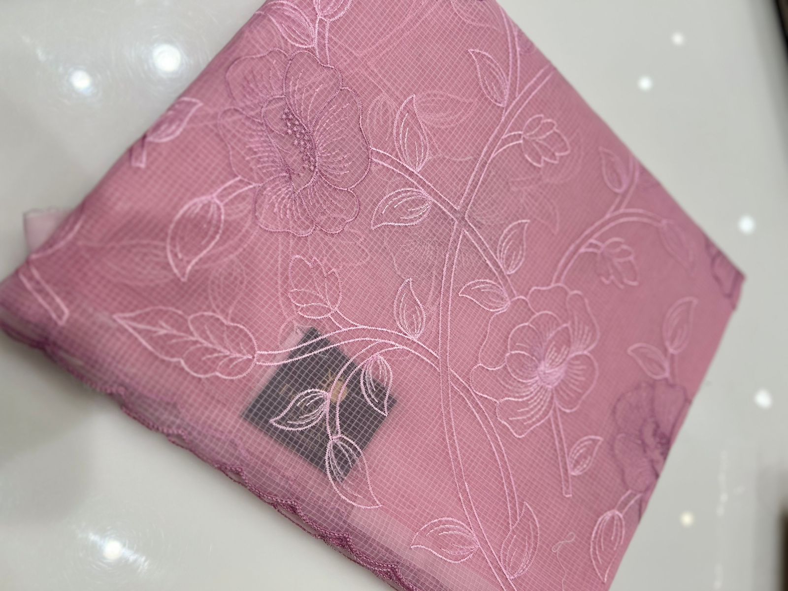 Net cotta Saree -Pink color Search code 8852