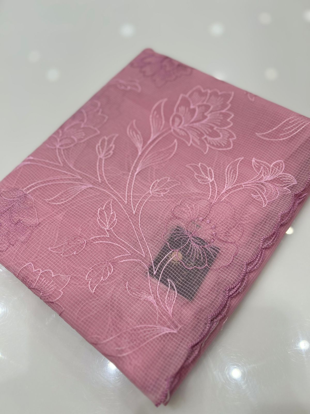 Net cotta Saree -Pink color Search code 8856