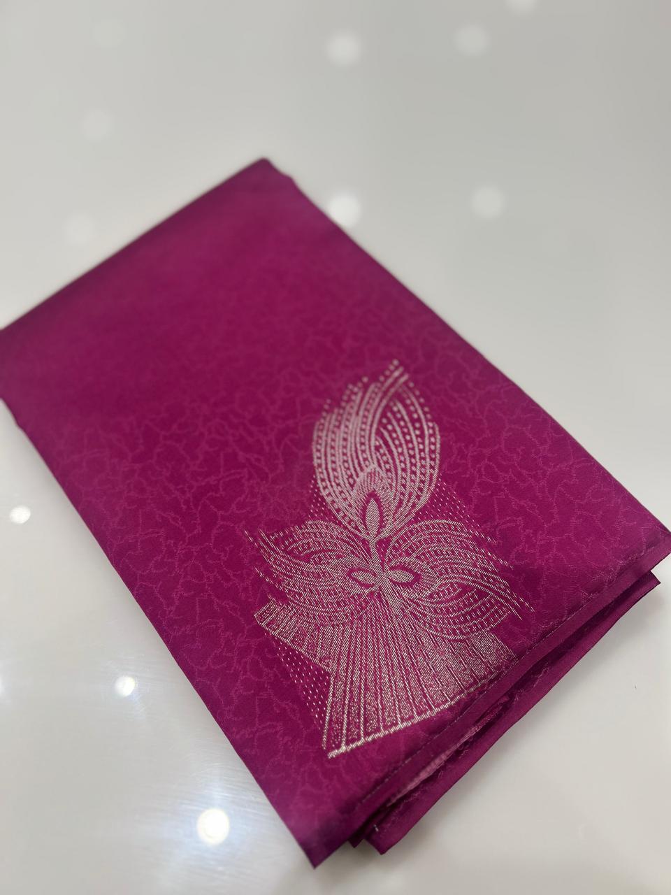 SEMI KANCHIPURAM SAREE-Pink   Search code 9428