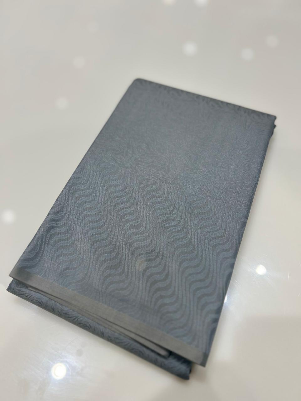 SEMI KANCHIPURAM SAREE-Gray Search code 9430