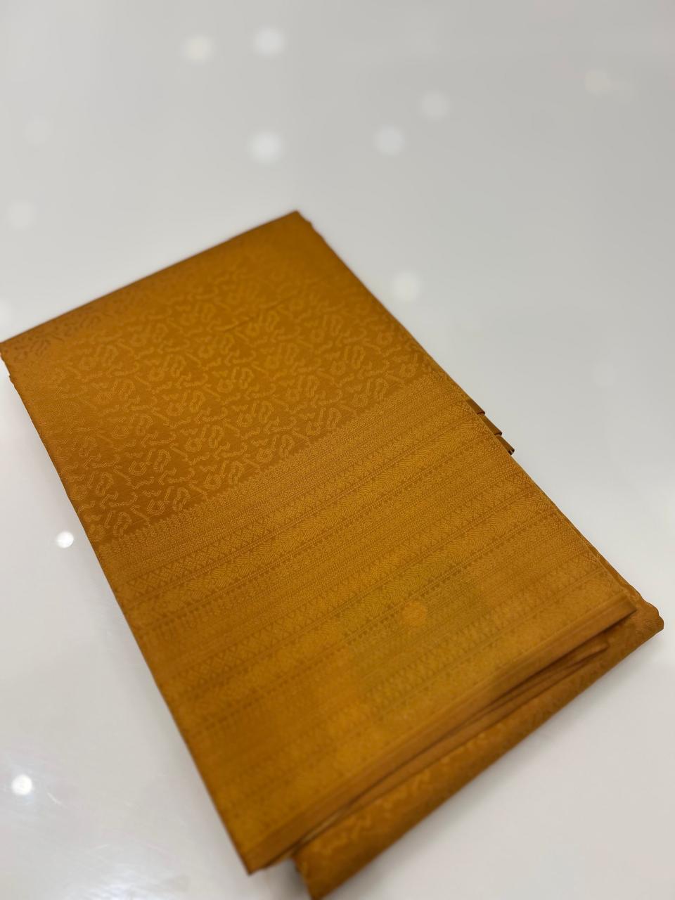 SEMI KANCHIPURAM SAREE-Yellow   Search code 9438