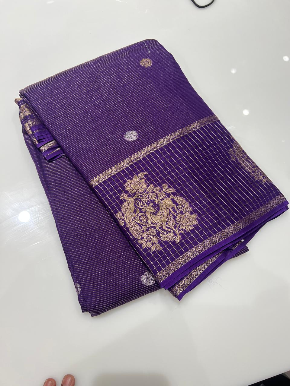 Dola silk Saree - Purple Color  search code 3848