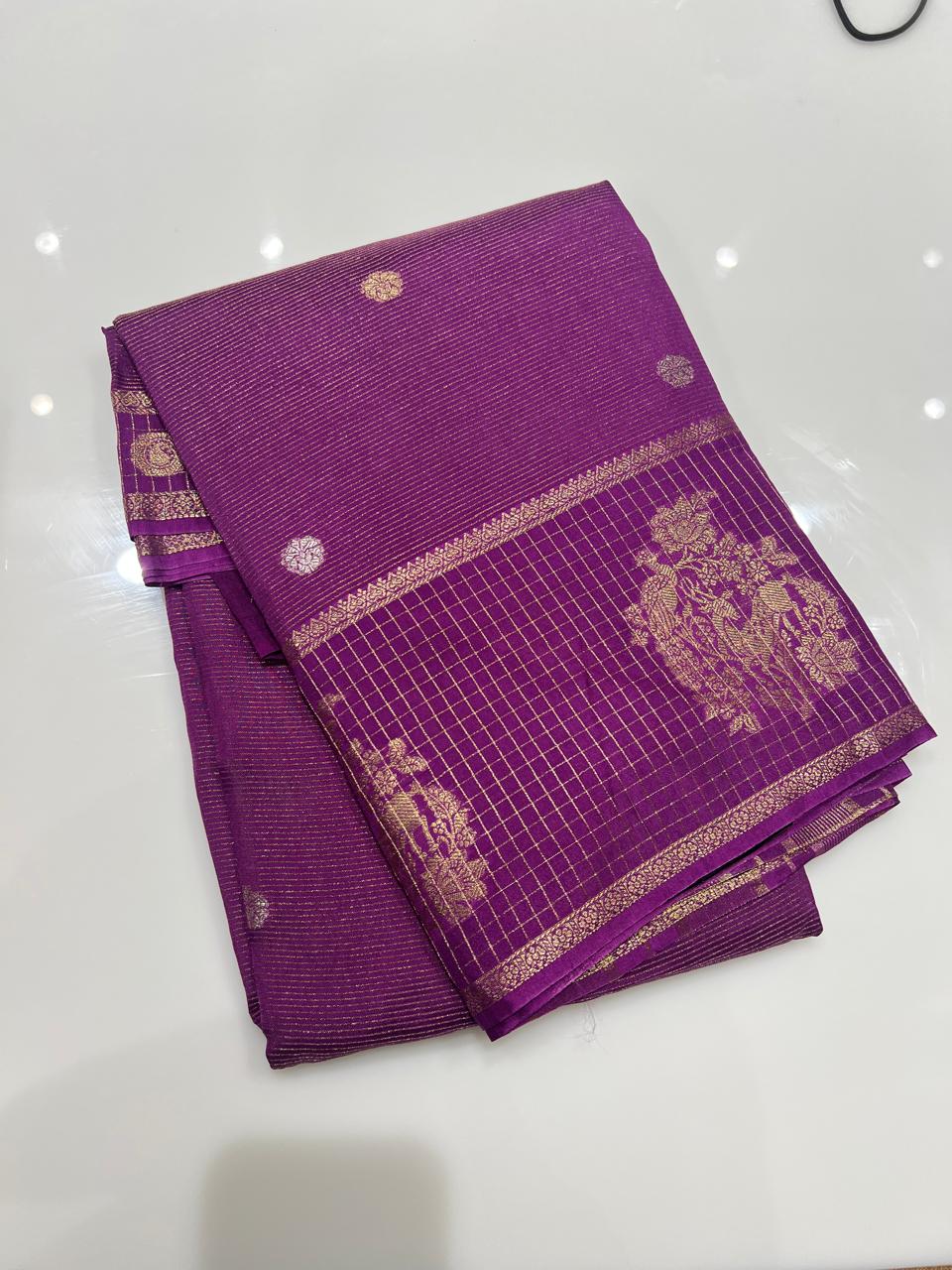 Dola silk Saree - Wine Color  search code 3849