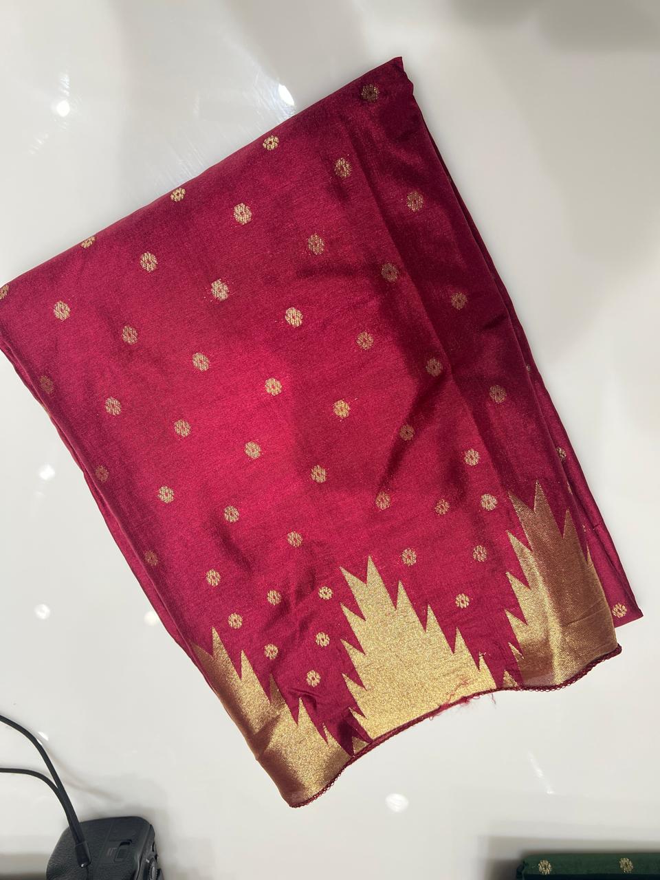 UNSTITCHED SALWAR  SUIT SET - Maroon shade Search code 3854