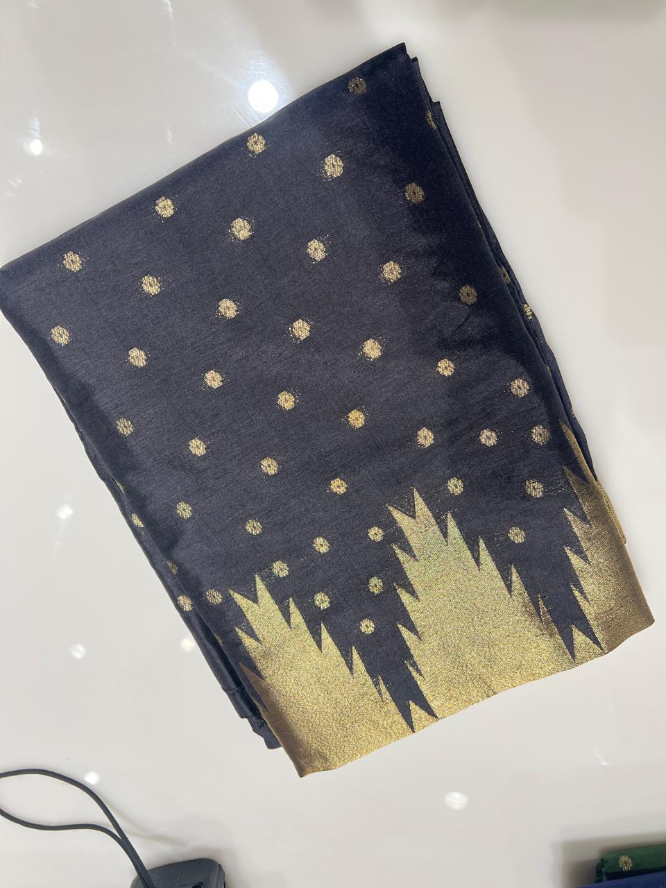 UNSTITCHED SALWAR  SUIT SET - Black shade Search code 3855