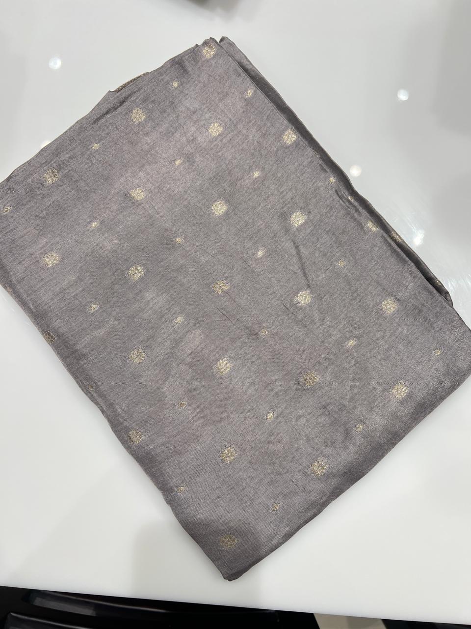 UNSTITCHED SALWAR  SUIT SET - Gray  shade Search code 3859