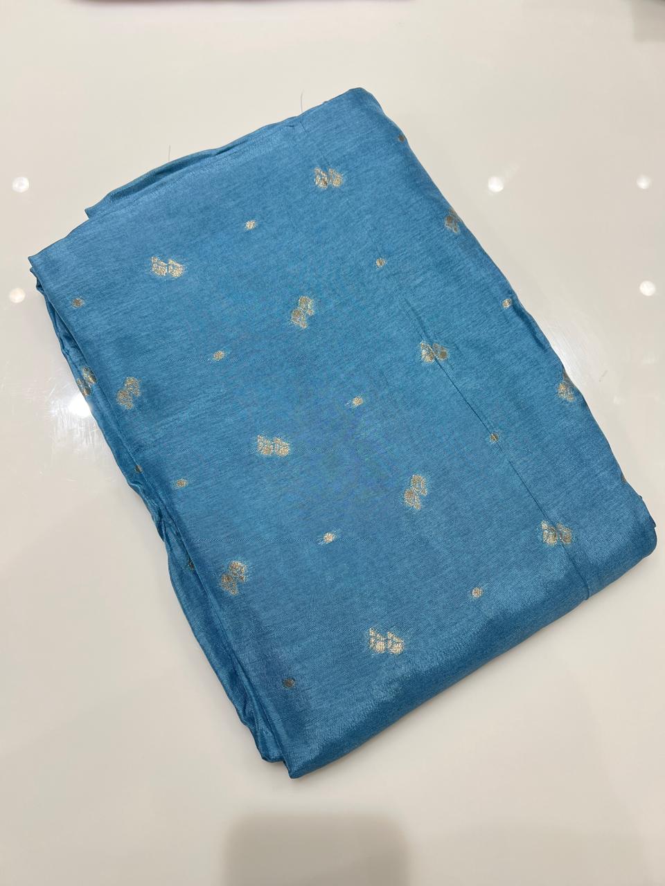 UNSTITCHED SALWAR  SUIT SET -  Blue shade Search code 3863