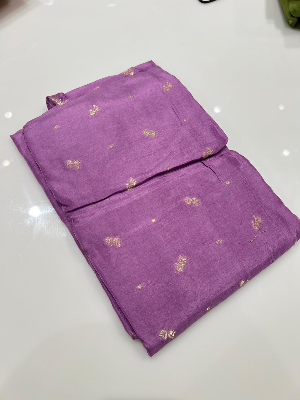 UNSTITCHED SALWAR  SUIT SET -  Lavender shade Search code 3864