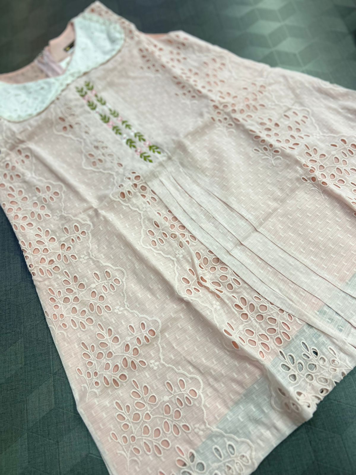 Kids Frock   -  Peach color Search code 8409