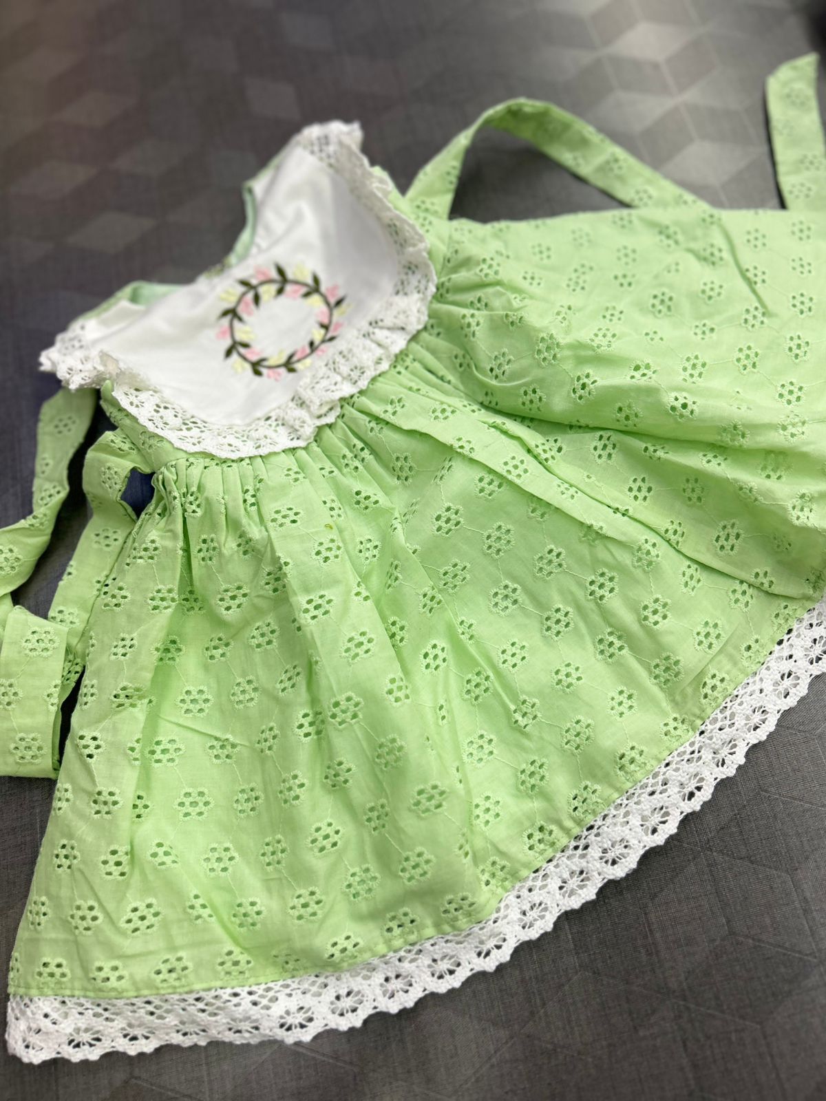 Kids Frock   -Green color Search code 8411