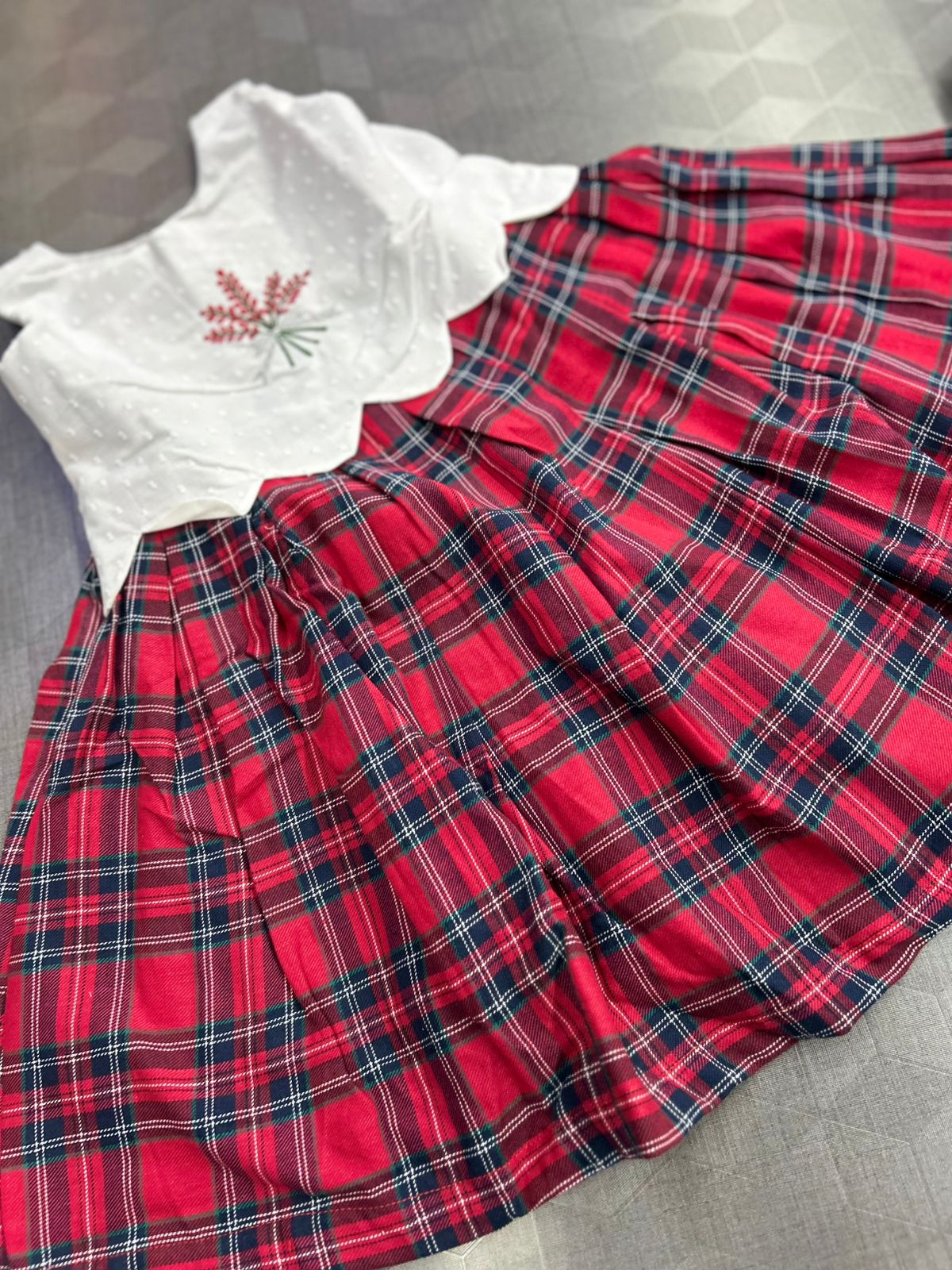 Kids Frock   -Red and White color Search code 8414