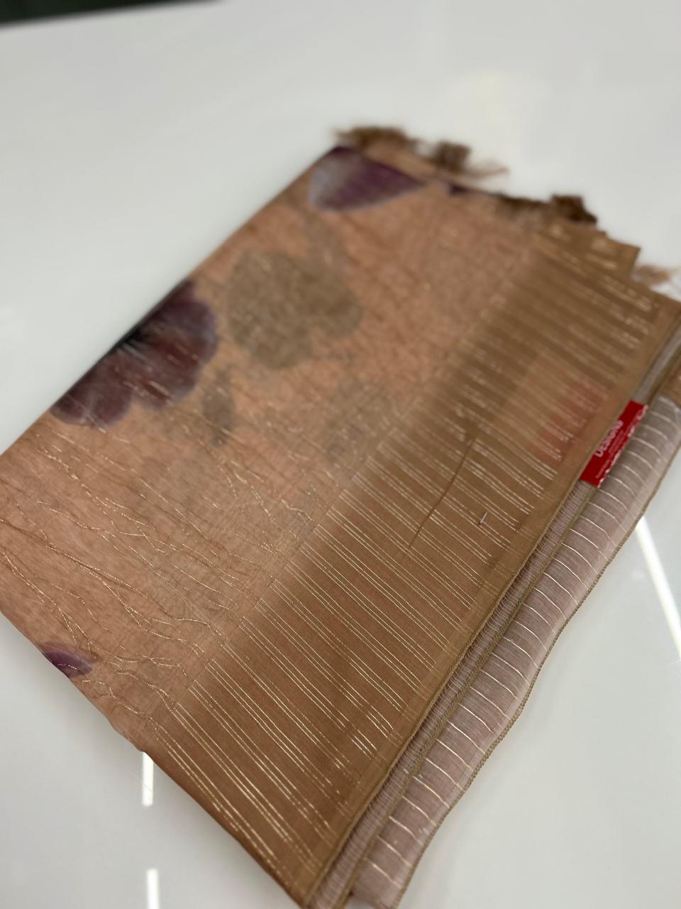 Organza Saree - Onion pink color shade Search code 3660