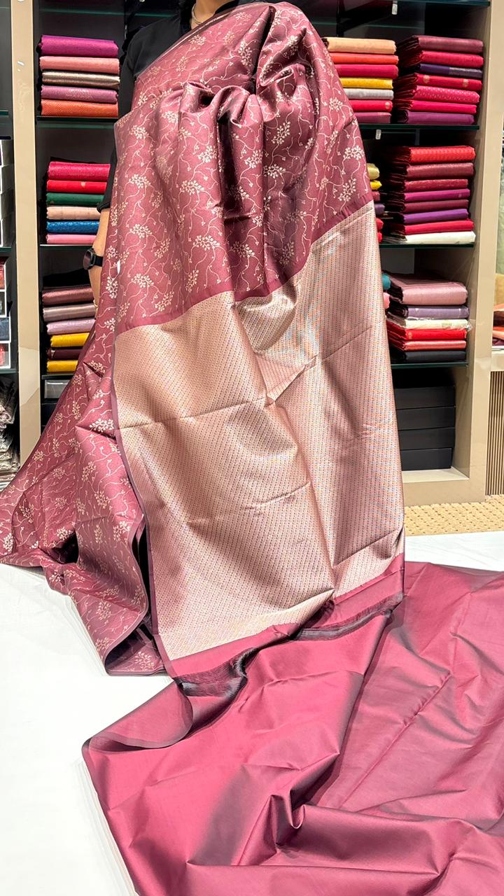 KANCHIPURAM SAREE-maroon  shade Search code6569