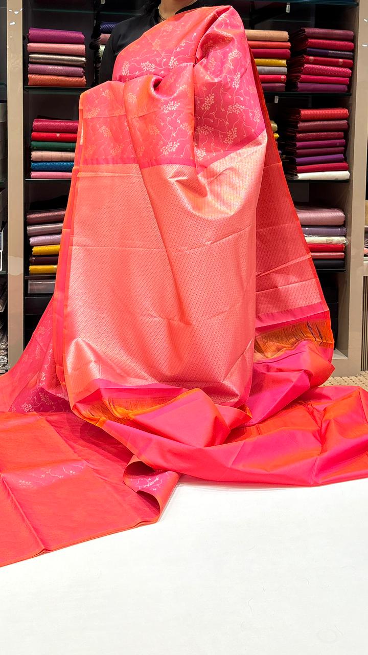 KANCHIPURAM SAREE-pink  shade Search code6568