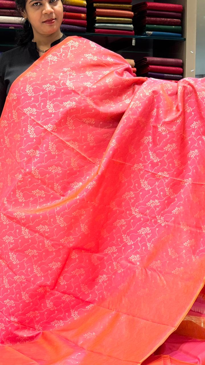 KANCHIPURAM SAREE-pink  shade Search code6568