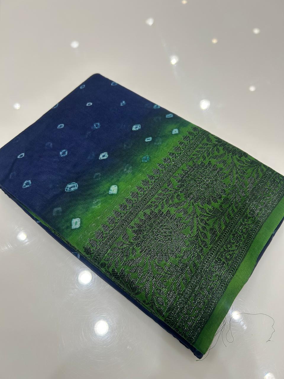 Banarasi sarees -Blue to green    shade  color Search code 3915