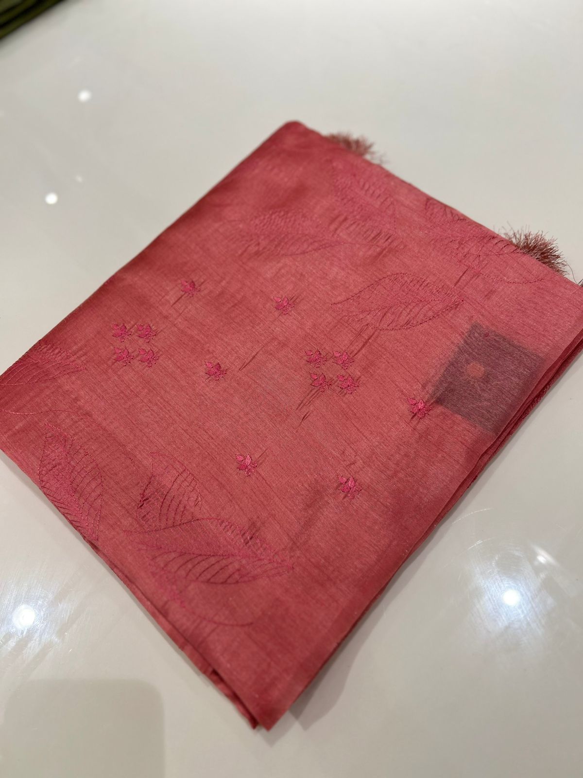 Semi Tussar Saree -Pink Peach   color Search code 2224