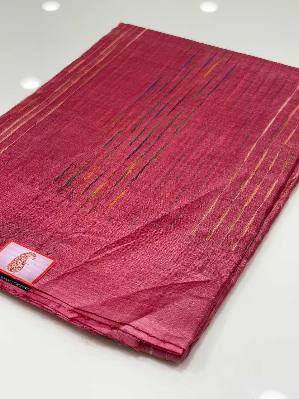 Tussar Saree  peach colour  Search code 7731