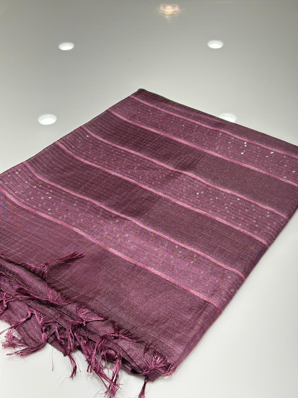 Tussar Saree purple colour  Search code 7740