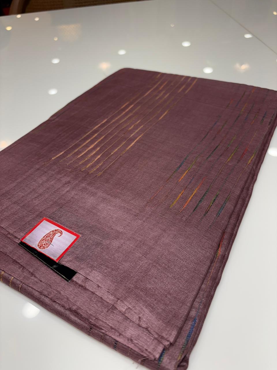 Tussar Saree mauve colour  Search code 7736