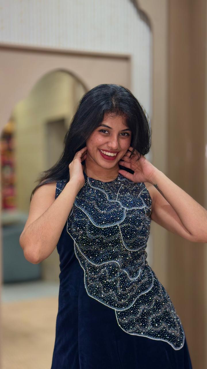 gown( Ophira)-navy blue- search code -1114