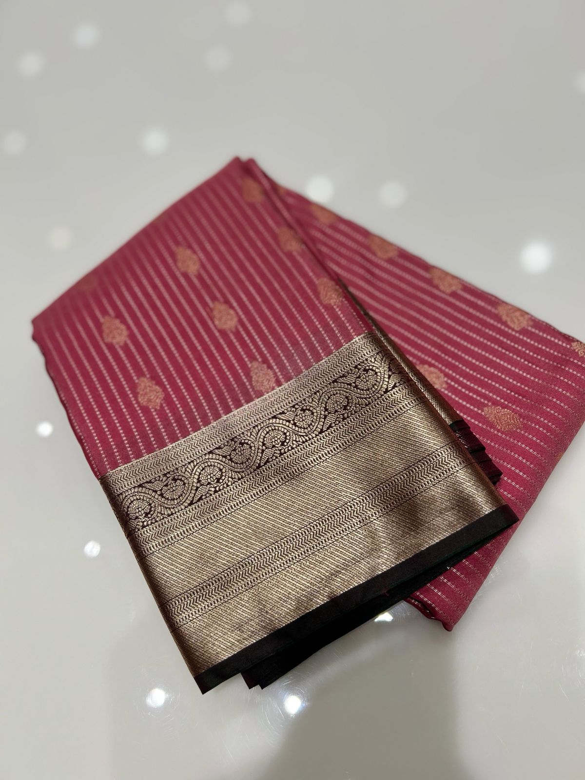 SEMI KANCHIPURAM SAREE-Pink to Maroon  Search code 2097