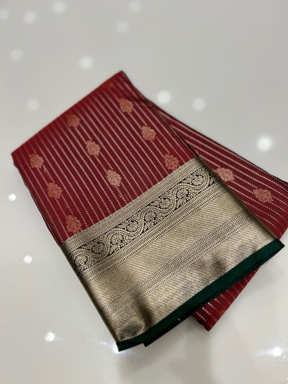 SEMI KANCHIPURAM SAREE-Maroon  to Black Search code 2101