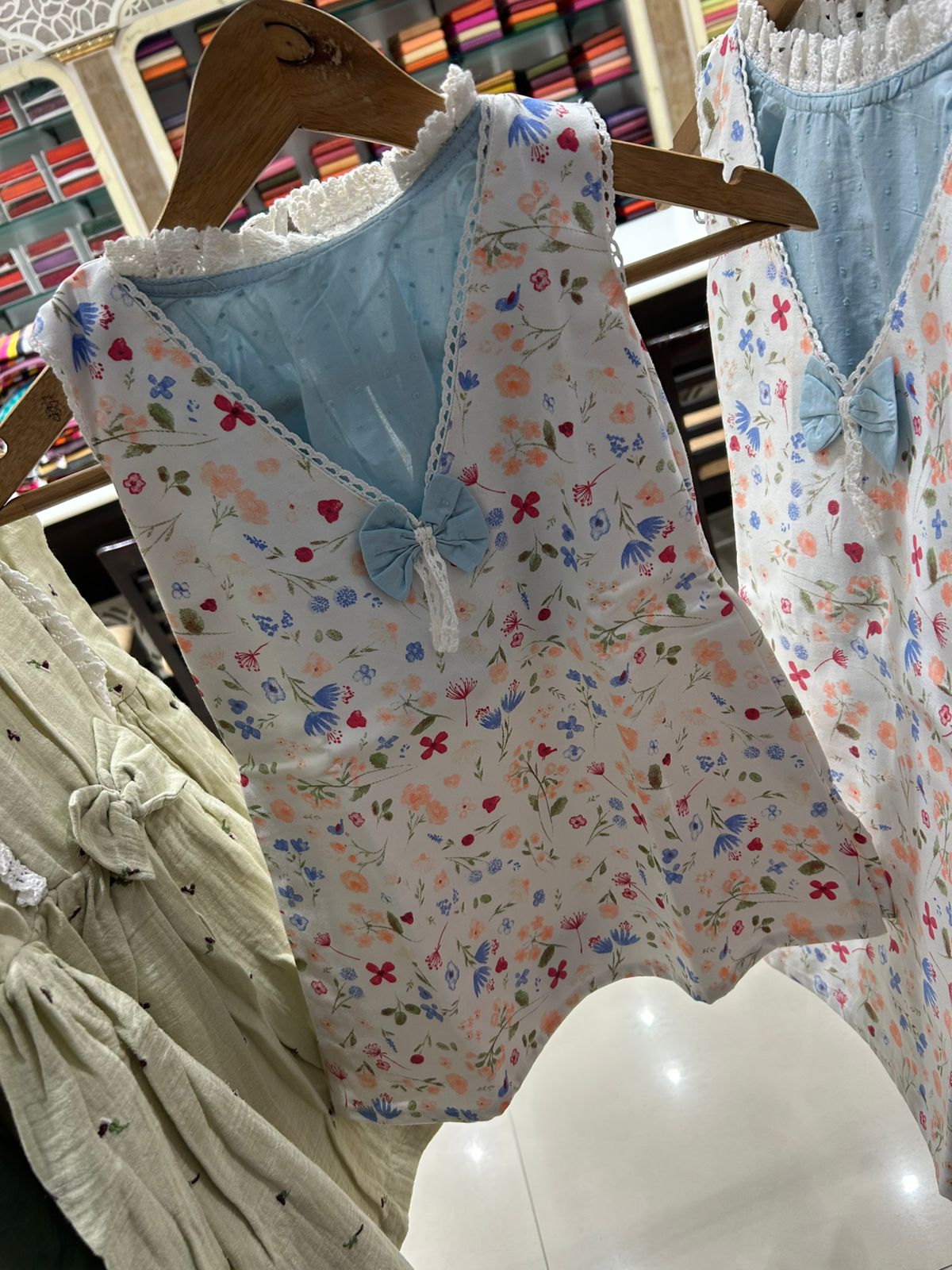 Kids Frock   -White blue color Search code 3904