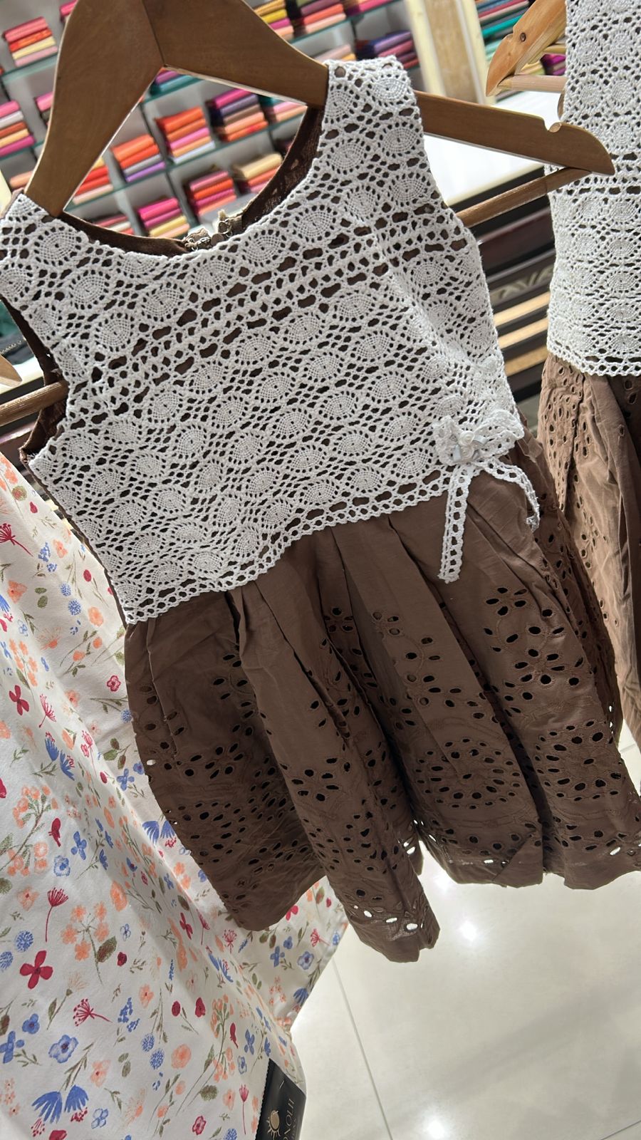 Kids Frock   - Brown  color Search code 3905