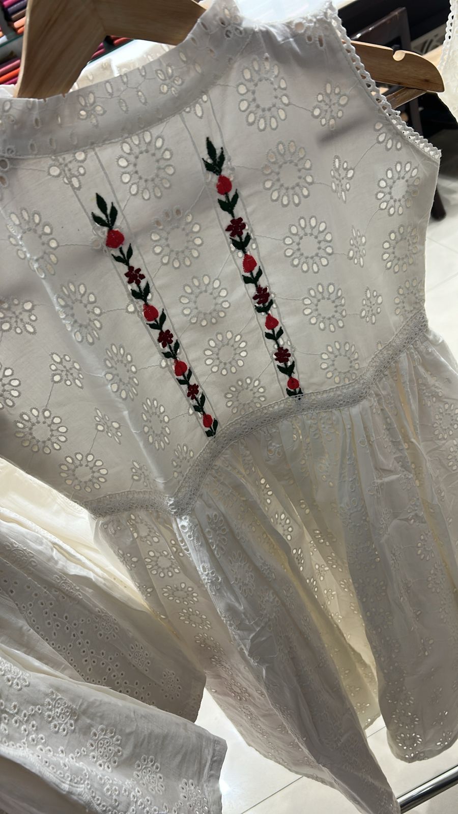 Kids Frock   - white color Search code 3913